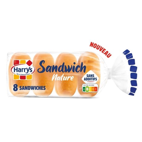 Harrys 8 pains sandwich nature sans additifs 360g
