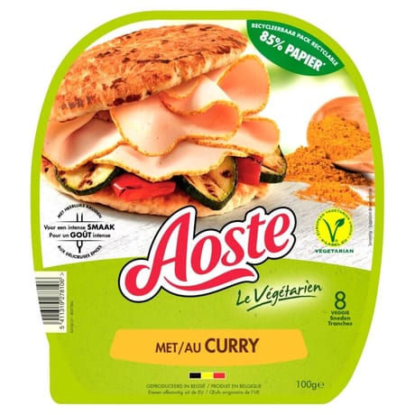 Aoste 8 tranches végétales au curry 100g