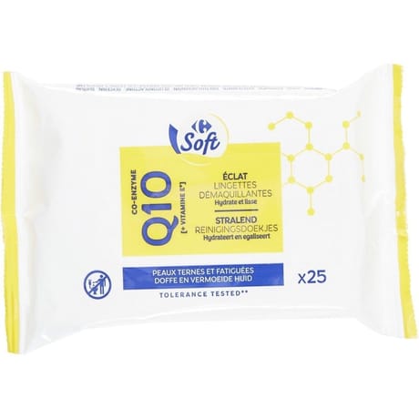 Carrefour soft lingettes demaquillantes q10 x 25