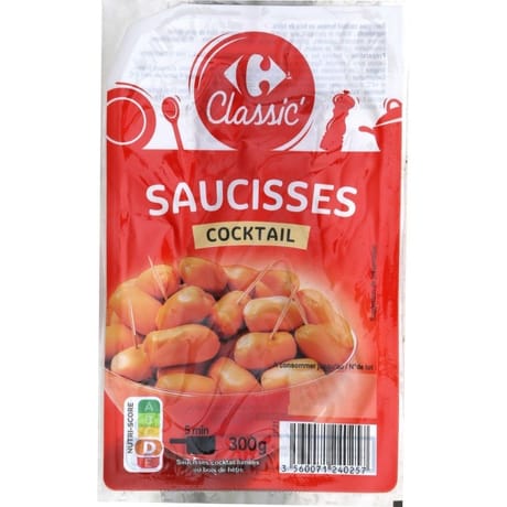 Carrefour classic saucisse cocktail 300g