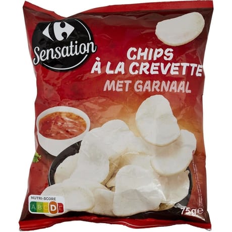 Carrefour sensation chips à la crevette 75g