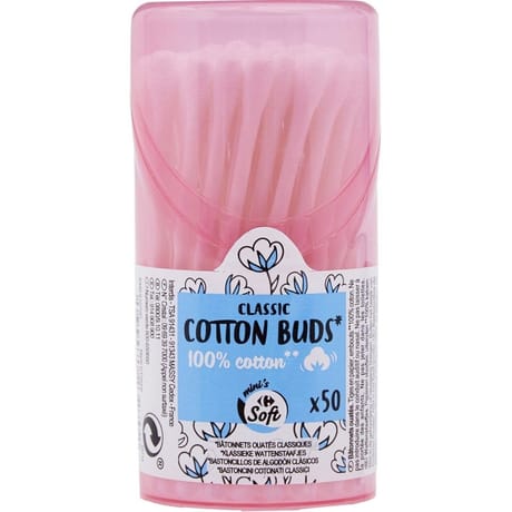 Carrefour soft bâtonnets ouatés classiques x50