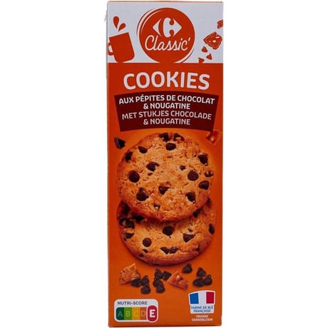 Carrefour classic' cookies pépites chocolat nougatine 200g