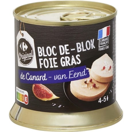 Carrefour original bloc de foie gras de canard 200g