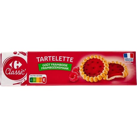 Carrefour classic' tartelettes goût framboise 150g