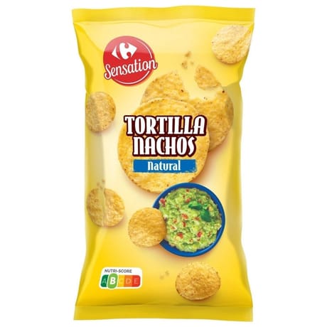 Carrefour sensation biscuits apéritifs tortilla nachos nature 200g