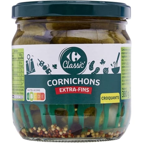 Carrefour classic' cornichons extra fins 210g