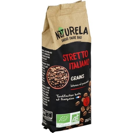 Naturela café grains stretto italiano bio 250g