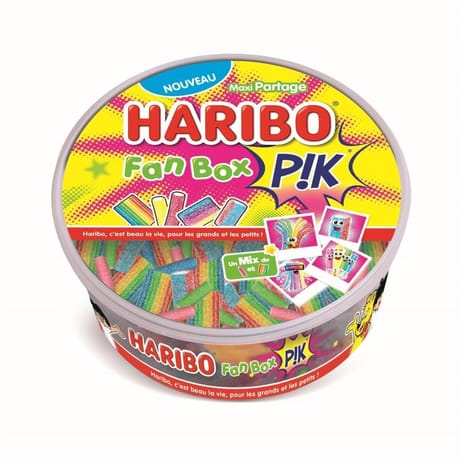 Bonbons acidules haribo fan box pik boite 500g