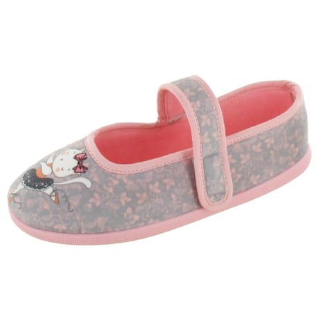 Ballerine velcro fille GRIS SUBDANSE 34