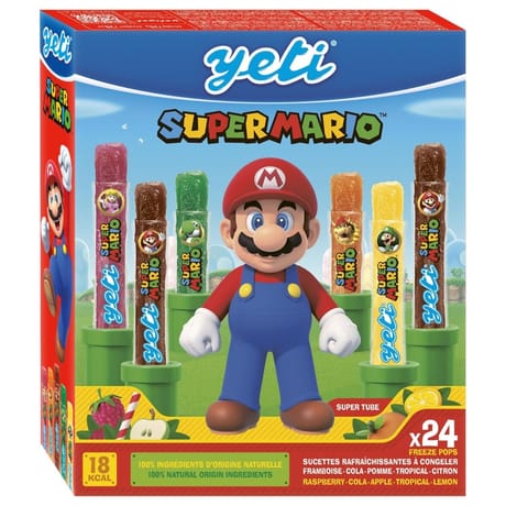 Yeti super mario super tube 24x30g - 720g (sucettes rafraichissantes)