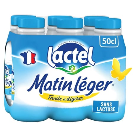 Lactel matin léger lait à 1.2% m.g 6 x 50 cl
