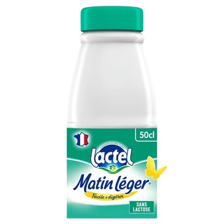 Lactel matin Léger lait uht bouteille 50cl