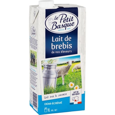 Le petit basque lait de brebis demi écrémé 1l