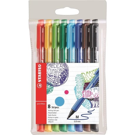 Pochette 8 stylos feutres stabilo pointmax