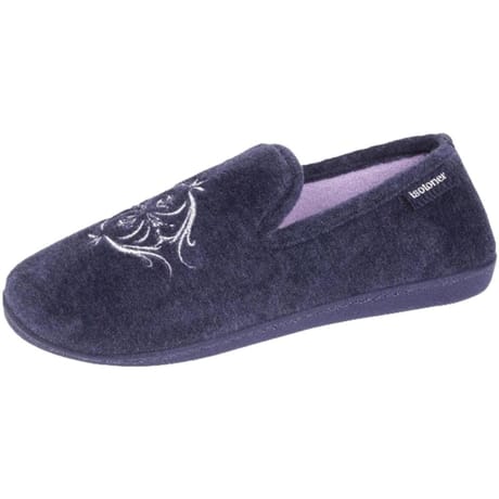 Charentaise velours ultra doux femme Isotoner MARINE CHINE 39