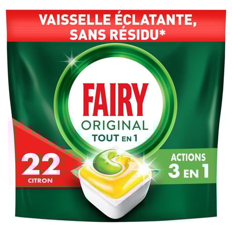 Fairy all-in 1 produits de vaisselle automatique citron x22