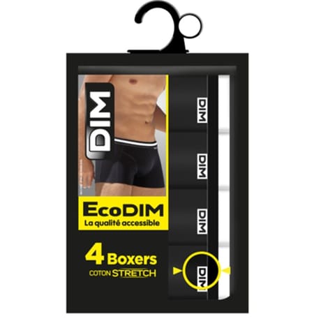 Lot de 4 boxers Ecodim Dim NOIR 1 T4