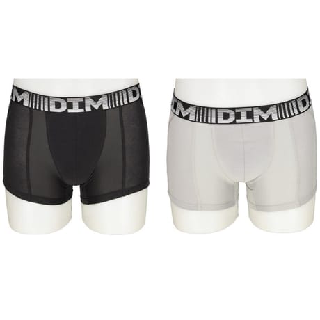 Lot de 2 boxers homme 3D Flex Air Dim 9LU NOIR/GRIS/PERLE T3