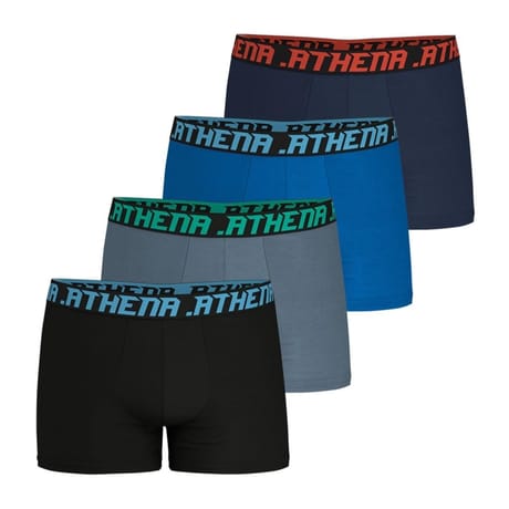 Lot de 4 boxers homme ligne My petit prix Athena 2410 NOIR/GRIS/BLEU/MARINE T7