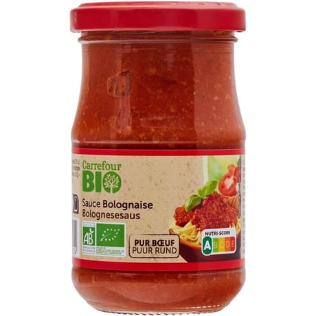 Carrefour bio sauce bolognaise bio 190g