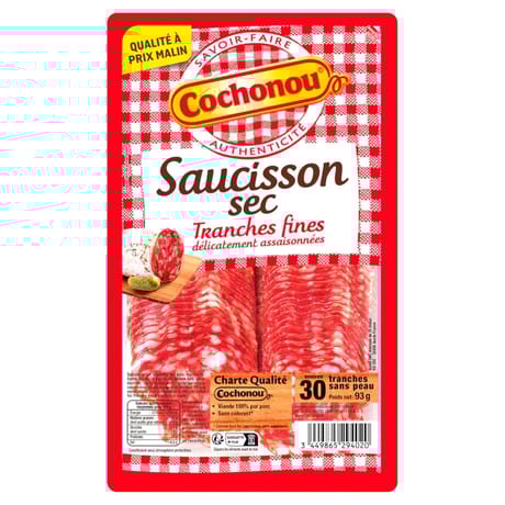 Cochonou saucisson sec 30 tranches 93g