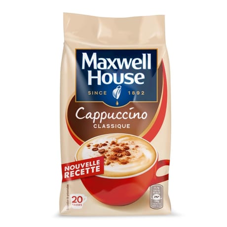 Maxwell house cappucino café soluble recharge 235g