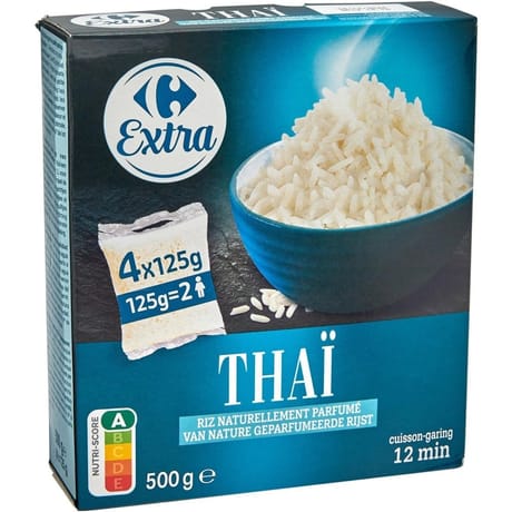 Carrefour extra riz thaï les 4 sachets de 125g