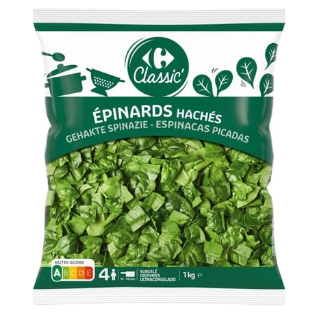 Carrefour classic' épinards hachés 1kg