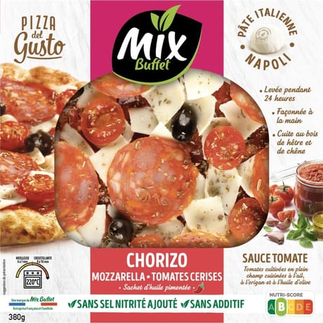 Mix buffet pizza gusto au chorizo doux 380g