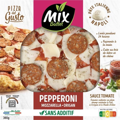 Mix buffet pizza del gusto pepperoni mozarella origan 380g