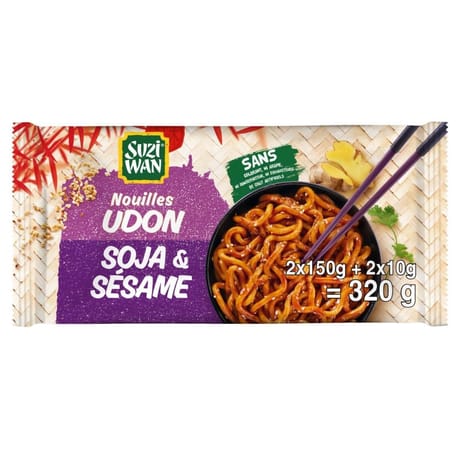 Suzi wan nouilles précuites udon soja sésame 2x160g - 320g