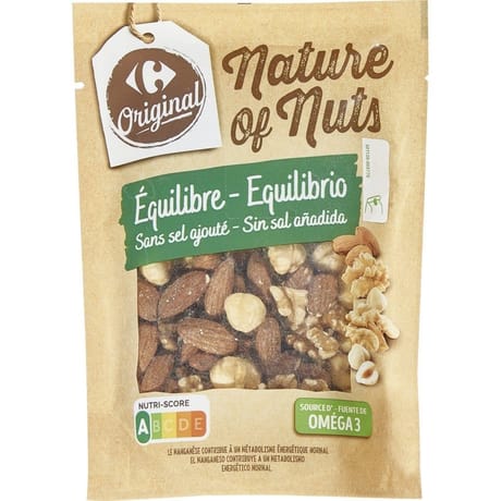 Carrefour Original mélange amandes, noisettes et noix 120g