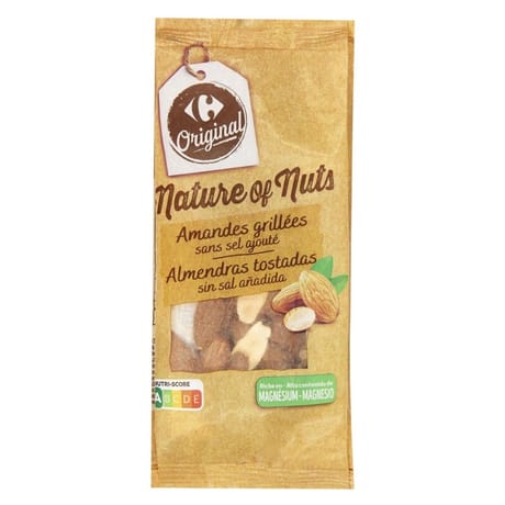 Carrefour original amandes grillées sans sel ajouté 200g