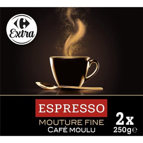 Carrefour extra café moulu corsé 2x250g - 500g