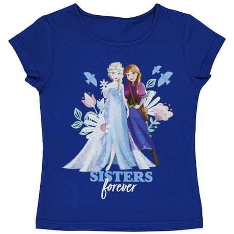 Tee shirt manches courtes frozen fille BLEU FROZEN 6 ANS