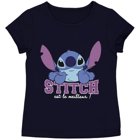 Tee shirt manches courtes stitch fille MARINE STITCH 4 ANS