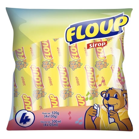 Floup 4 berlongots sirop ananas 500ml