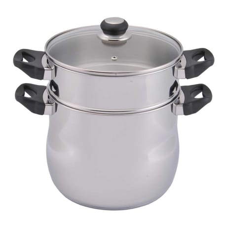 Couscoussier inox bombe avec couvercle 24cm