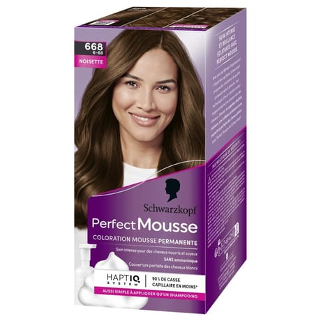 Schwarzkopf perfect mousse coloration permanente 668 noisette 6-68
