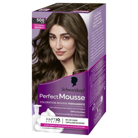 Schwarzkopf perfect mousse coloration permanente 500 châtain 5-0