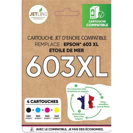 Jetline cartouche d'encre E-603 PACK XL ETOILE DE MER