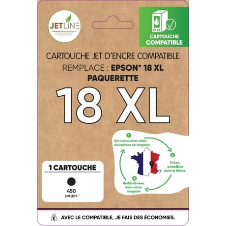 Jetline cartouche d'encre E-18 XL B PAQUERETTE
