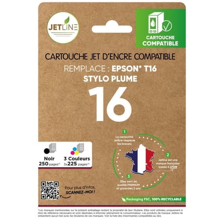 Jetline cartouche d'encre E-16 PACK -STYLO PLUME