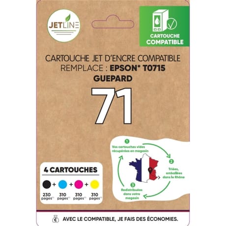 Jetline cartouche d'encre E-715 PACK GUEPARD
