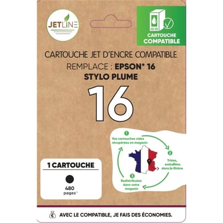 Jetline cartouche d'encre E-16 B STYLO PLUME