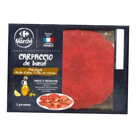 Carpaccio de boeuf huile olive citron 190gCarrefour le marché