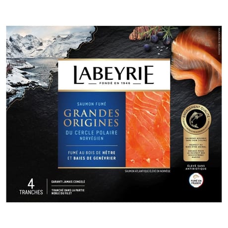 Labeyrie saumon fumé du cercle polaire Norvège 4 tranches 130g