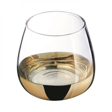 Gobelet en verre forme basse base or