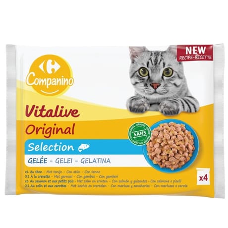 Carrefour companino pâtée pour chat sélection poissons 4x100g